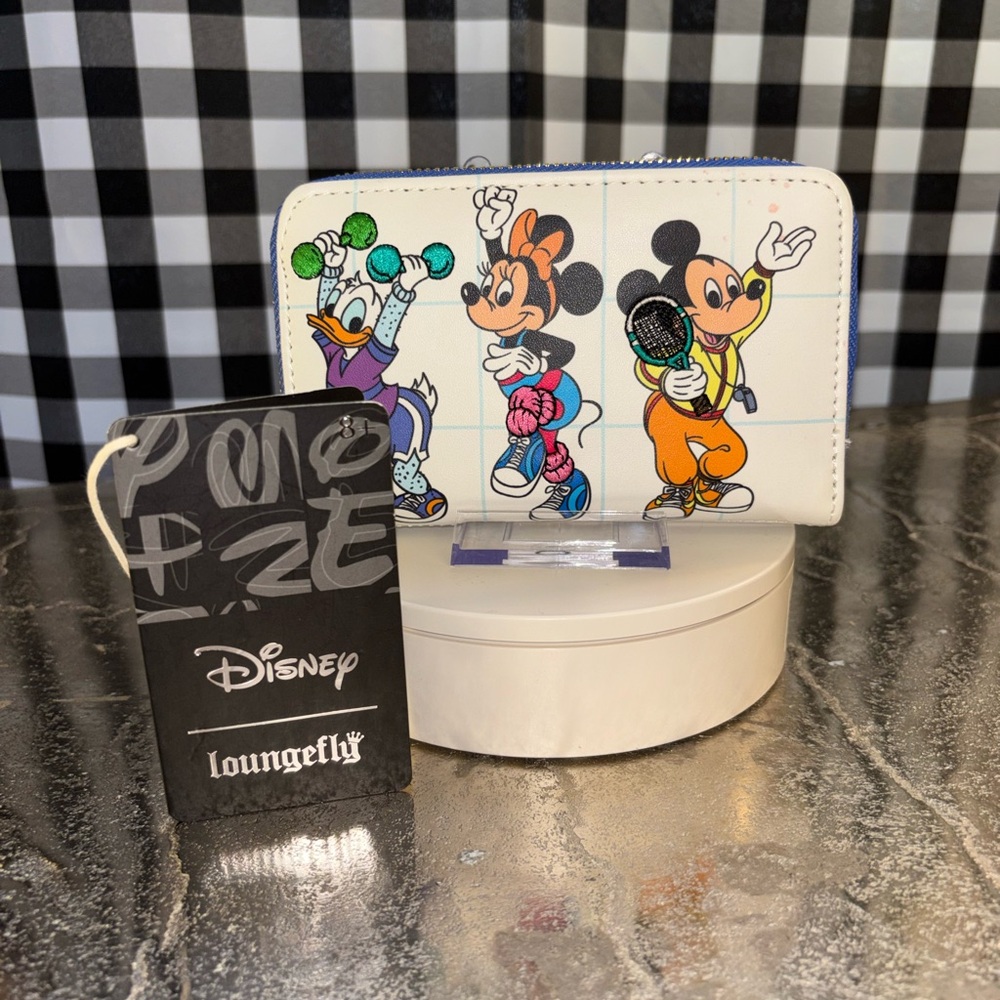 Loungefly Disney Mousercise Zip Around Wallet NWT - Picture 1 of 3